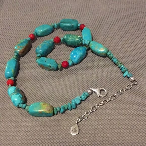 BARSE Sterling Silver Turquoise Semiprecious Necklace NWOT - Picture 12 of 13